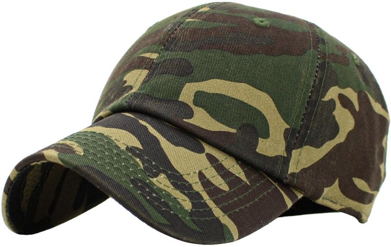 KB-LOW CAM Classic Cotton Dad Hat Adjustable Plain Cap. Polo Style Low Profile (Unstructured) (Classic) Camouflage Adjustable