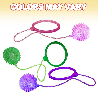 ArtCreativity Light Up Skip Ball Ankle Toy with Bright LEDs - Ankle Skip Ball for Kids and Adult Jumping Game for Indoor and Outdoor Fun, Birthday Party Favor