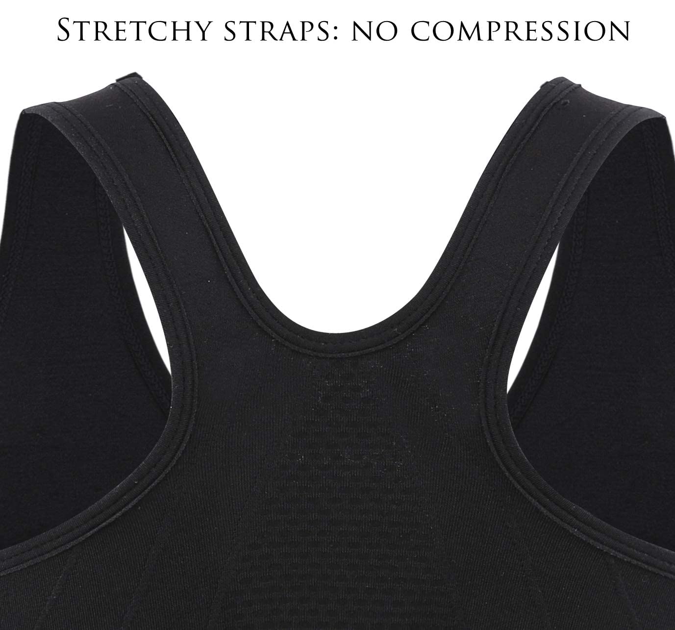 INIBUD Women's Zip Front Sports Bra Racerback Post Surgery Wirefree Seamless Removable Pads Yoga Plus Size Workout Fitness Running (Black, Small)