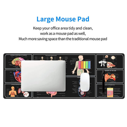 Medical Anatomy Human Physiology Medicine Doctor Assistant Anatomy Model Physiology Gaming Keyboard Mouse Pad Mousepad Desk Mat Huge Extended Xl Stitched Edge Rubber Sole For Home Office(31.5"X 11.8")