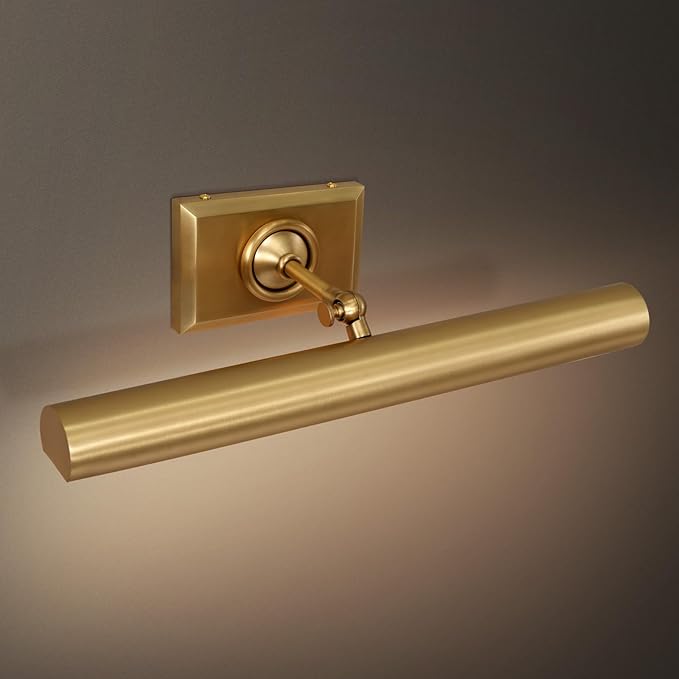 Picture Light for Wall, 18in Brass Painting Sconce Poster Light, Hardwired Picture 2 Lighting Dimmable Art Display Light for Picture Frame Wall Gallery Bedroom Living Room-Included Bulbs (Gold)