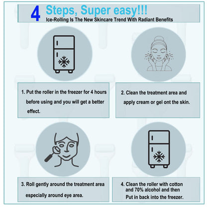 Angel Kiss Ice Roller for Face and Eye - Reduce Puffiness, Migraine, Pain and Minor Injury Relief, Ice Facial Roller Massager Cold Therapy, Self Care Product, Recommended by Esthetician w/Storage Case