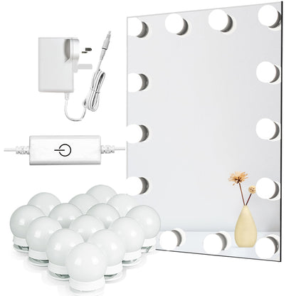 Star Vision 14-Bulb Vanity Lights for Mirror, DIY LED Makeup Lights Kit with Double-Sided Stickers, Includes a Plug-in Power Adaptor & a Touch Dimmer, 6,500K, 1350 Lumens, 6 Meters Length