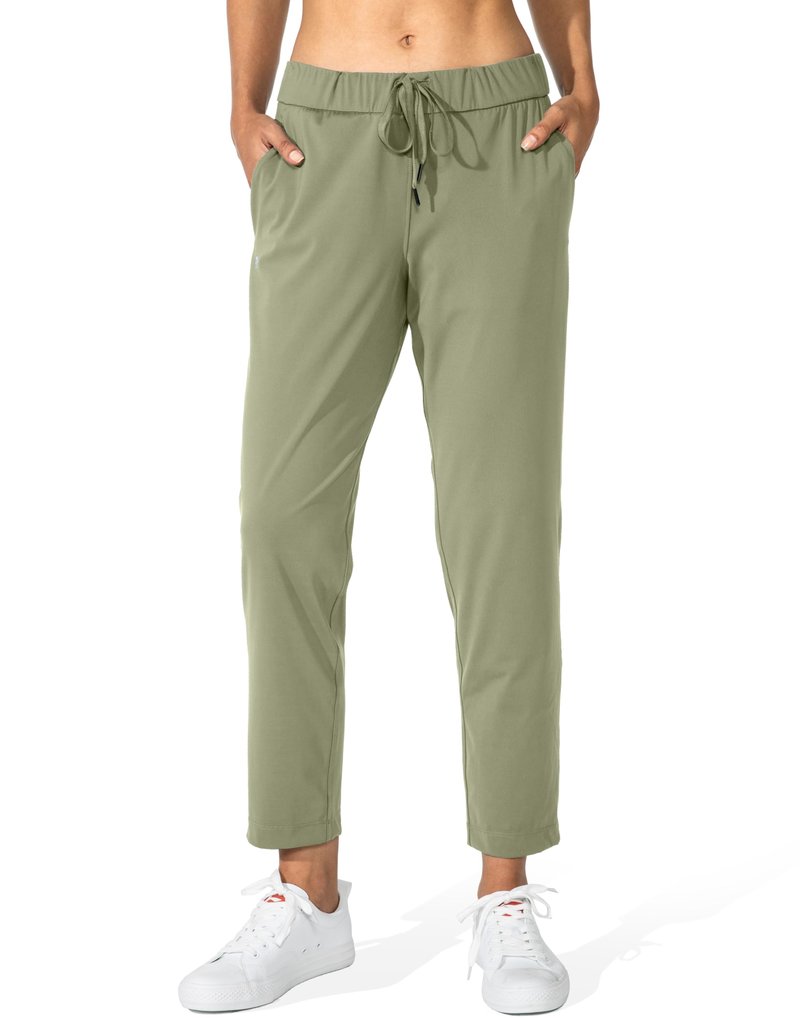 G Gradual Women's Pants with Deep Pockets 7/8 Stretch Sweatpants for Women Athletic, Golf, Lounge, Work (Matcha Green, X-Large)