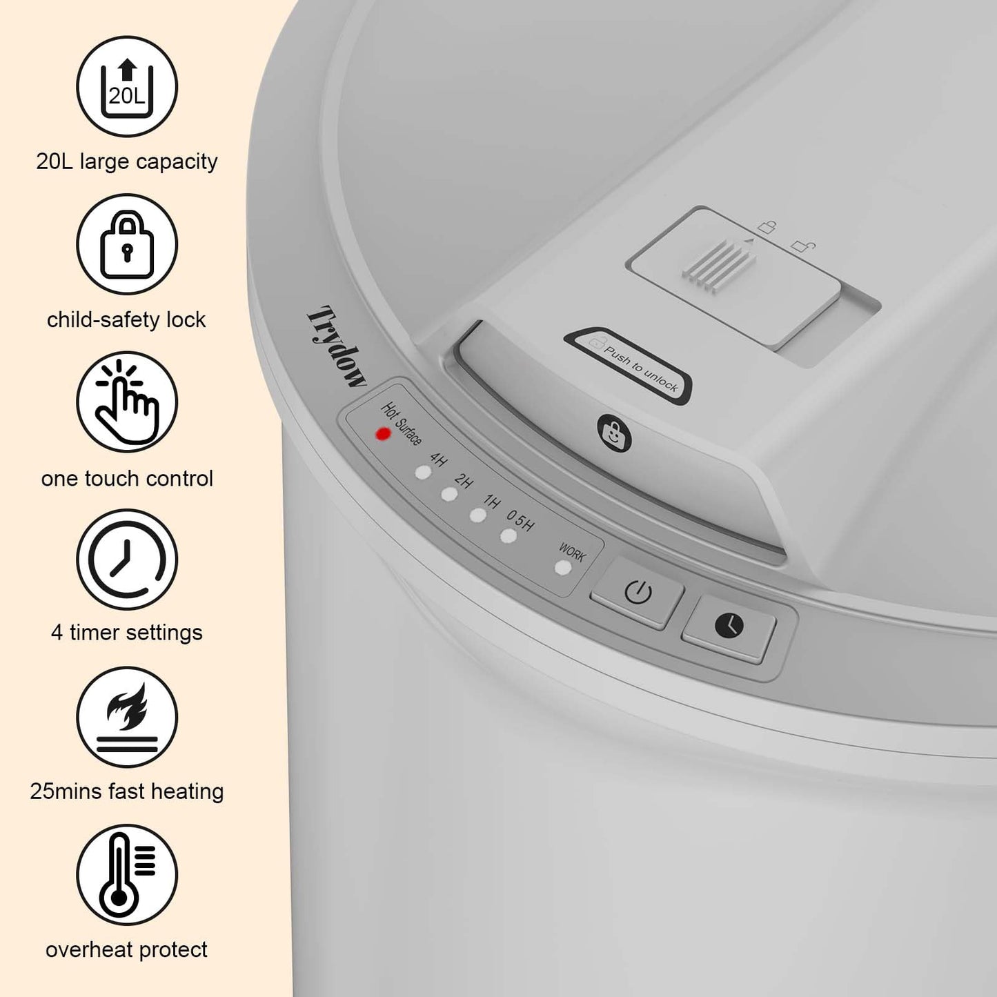 Ultra Large Capacity Towel Warmer Bucket, Rapid Heating with Timer, One-Button Digital Display Control, Safety Lock, Gifts for Him & Her, Auto Shut-Off, Fits 2 Large, Blankets, Bathrobes, PJ's