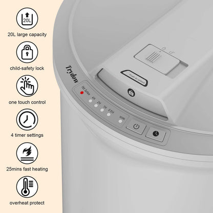 Ultra Large Capacity Towel Warmer Bucket, Rapid Heating with Timer, One-Button Digital Display Control, Safety Lock, Gifts for Him & Her, Auto Shut-Off, Fits 2 Large, Blankets, Bathrobes, PJ's