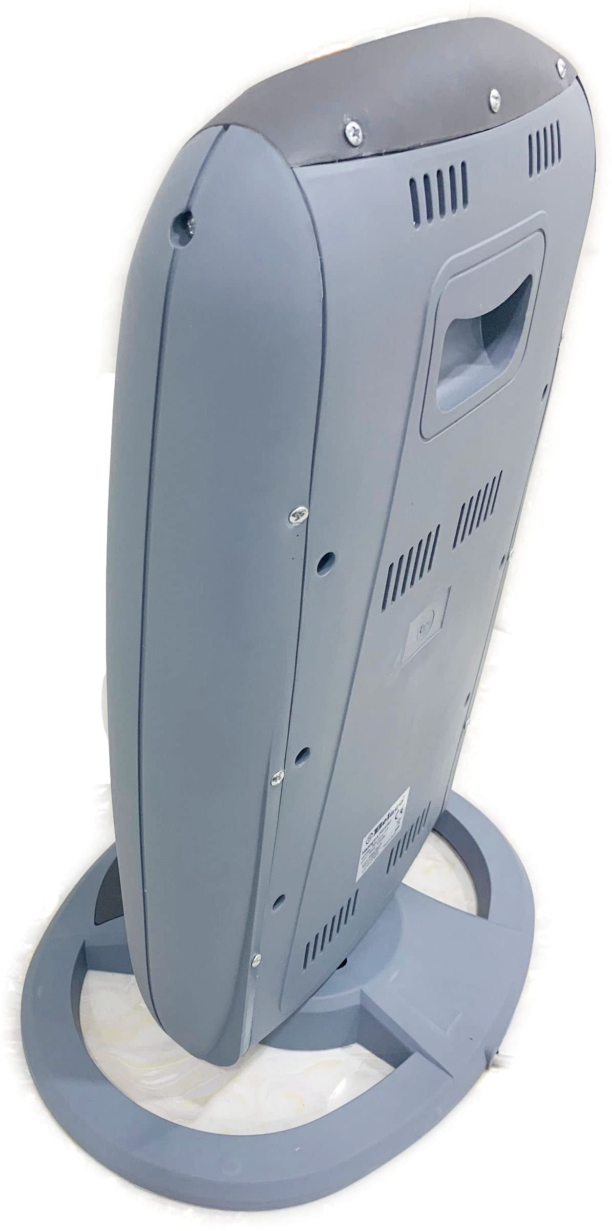 Belaco Halogen electric Heater portable heater with 3 Heat Settings 3 Bar resistant base 1200W 90 Degree Oscillation Compact Carry Handle Safety Tip Over Switch Gray