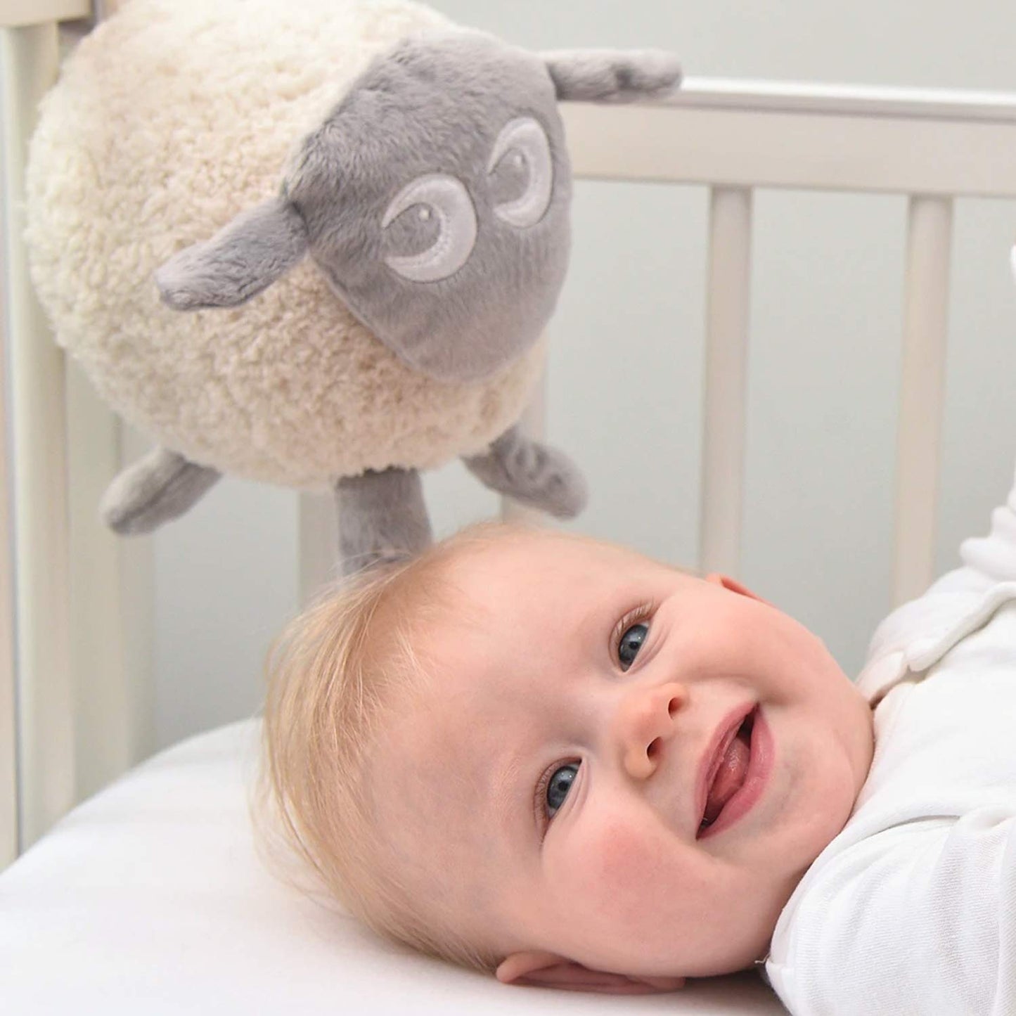 Sweet Dreamers, Ewan The Dream Sheep, Grey - Baby White/Pink Noise Machine and Sleep Aid with Night Light