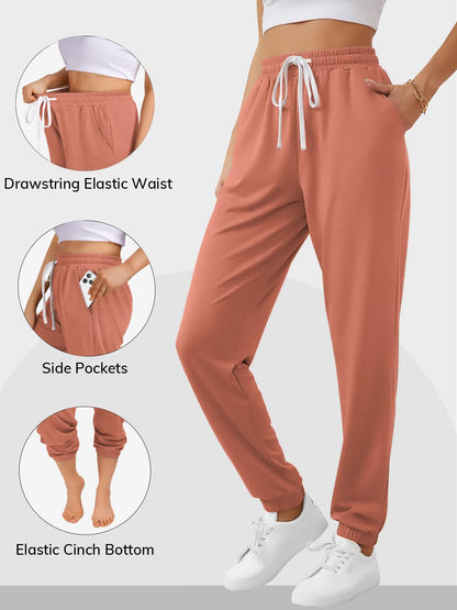 ATHMILE Halloween Clothes Sweatpants for Women with Pockets-Lounge Womens Pajams Pants-Womens Running Joggers Fall Clothes Outfits 2025 Orange Pink