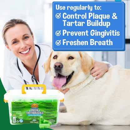 Bodhi Dog Finger Toothbrush for Dogs & Cats - Puppy Toothbrush with Soft Flexible Silicone Bristles, Gentle for Sensitive Gums, Promotes Healthy Teeth & Gums, Easy Teeth Cleaning Tool (100 Count)