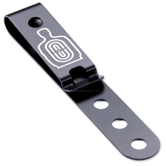 HolsterSmith Universal Metal Belt Clip for Holster Making - (Model 5) - (3-Hole) - (Tactical Black) - (w/Silhouette Target Engraving) - (1 Pack)