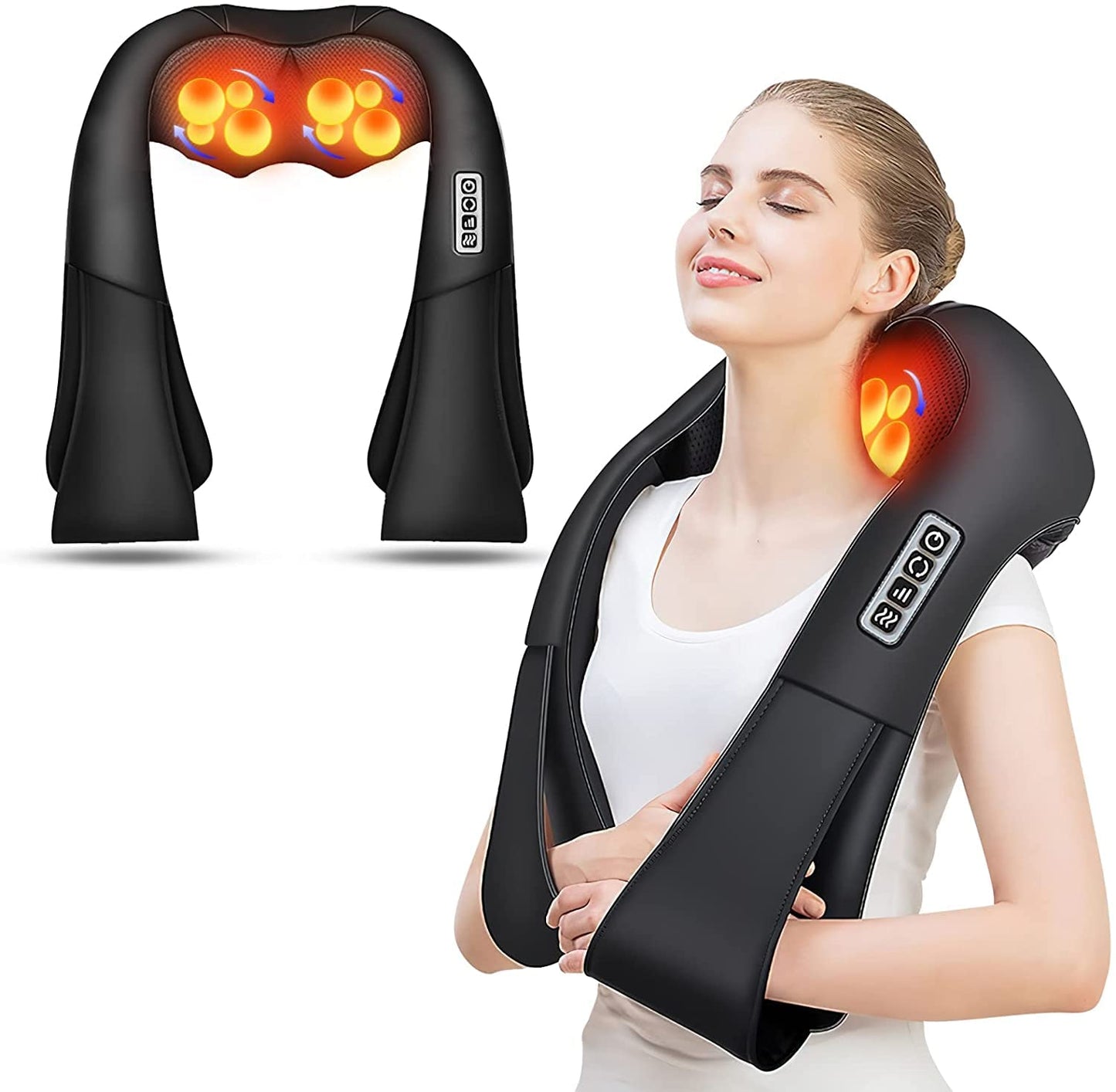 AERLANG Fathers Day Dad Gifts Neck Massger,Shiatsu Neck and Back Massager with Heating Neck and Shoulder Massager Deep Kneading Pillow for Massage Home Office Car Use Gifts for Women Men Dad Mom