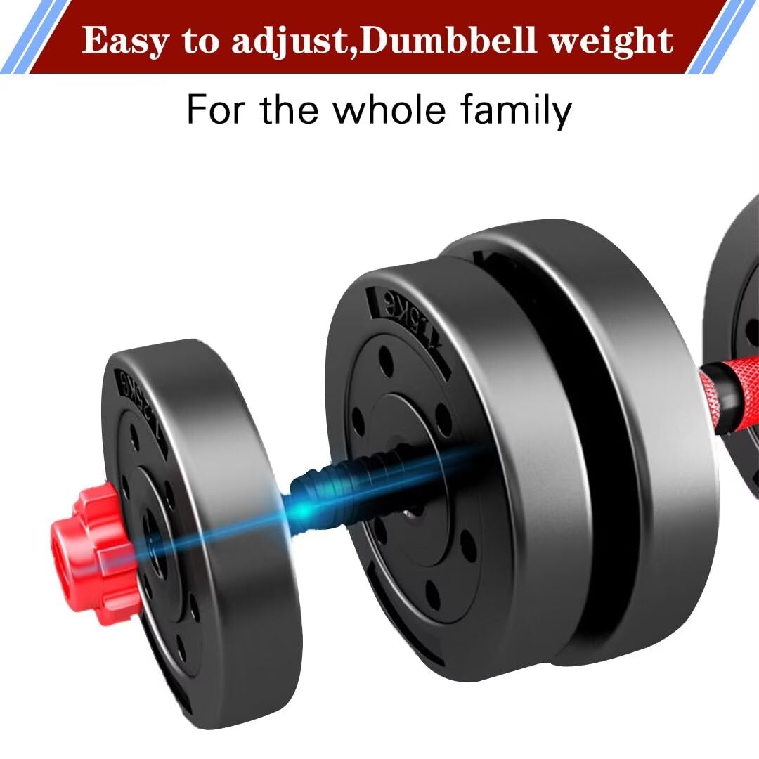 BCBIG Adjustable-Dumbbells-Sets,Free Weights-20lb(10lb*2) Dumbbells Set of 2 Convertible To Barbell A Pair of Lightweight for Home Gym,Women and Men Equipment