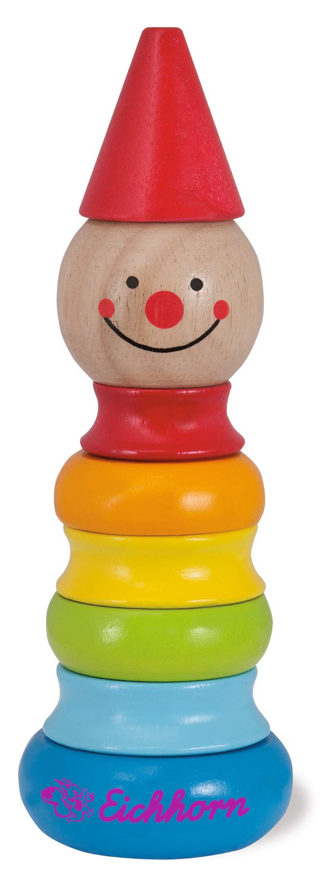 Eichhorn 100003750 Educational Play Set Consisting of Clown, Motor Skills Bow and Sliding Dog, 3 Pieces, Motor Skills Toy, Wooden Toy, 1 Year to 99 Years