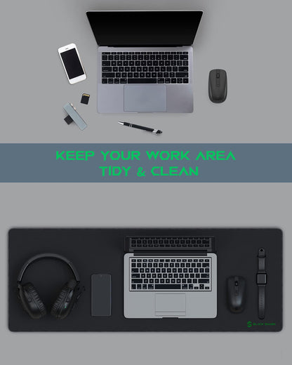 Black Shark Gaming Mouse Pad Desk Mat (31.5” x 11.8” x 0.15”) Mousepad with Superfine Fiber Surface Smooth, Non-Slip Rubber Base, Office Decor for Gamers, Office, Desk Pad Manta P2