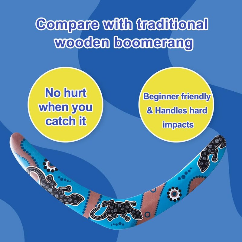 Boomerang for Adults and Kids, Boomerangs for Outdoor Sports & Games, Good Choice for Family activies, for Boys and Girls, Easy to Throw, EVA Foam, Different with Wooden Boomerang