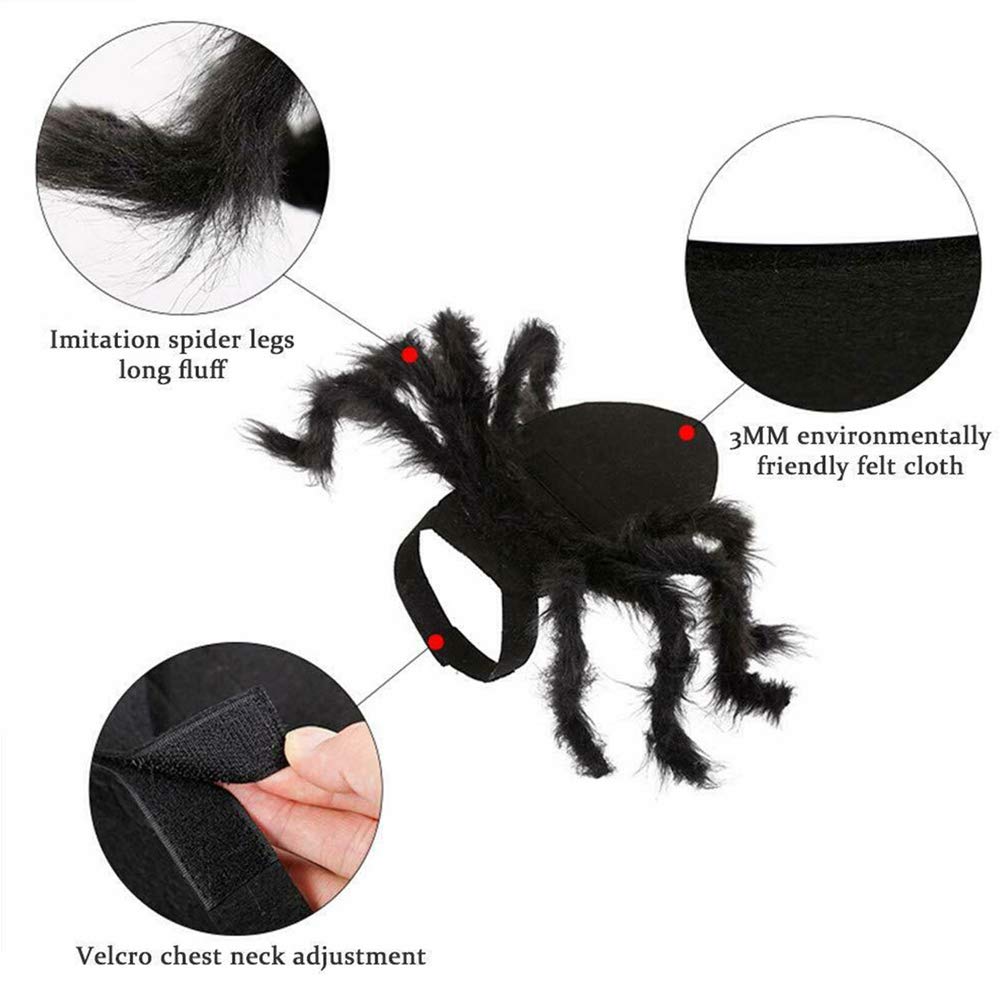 Dog Cat Spider Costume for Halloween Party Decoration, Halloween Cosplay Costumes for Small Dogs and Cat, Puppy Dress Up Accessories