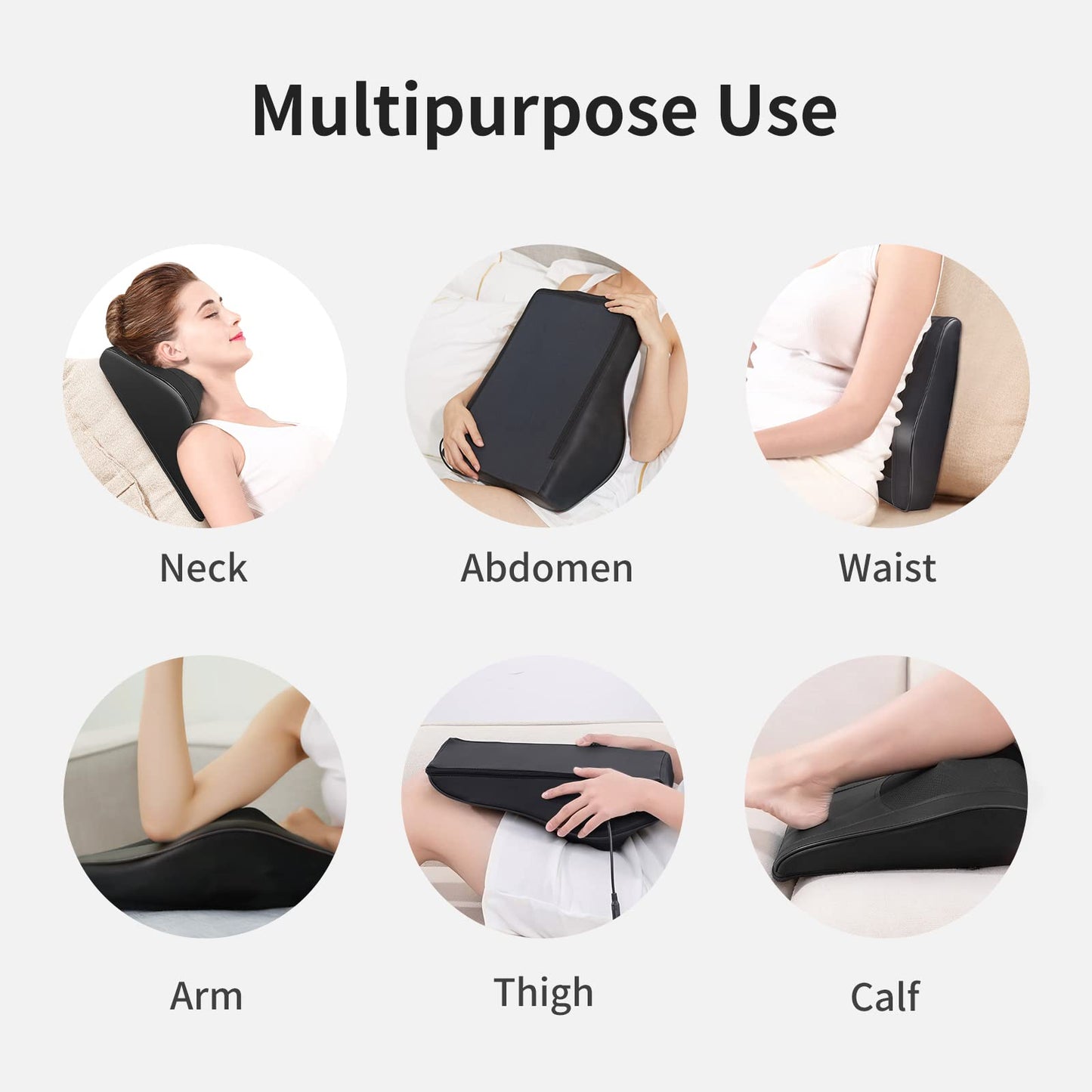 Boriwat Back Massager with Heat, Neck Massager for Pain Relief Deep Tissue, 3D Kneading Massage Pillow for Back, Neck, Shoulder, Legs, Gifts for Women Men Mom Dad