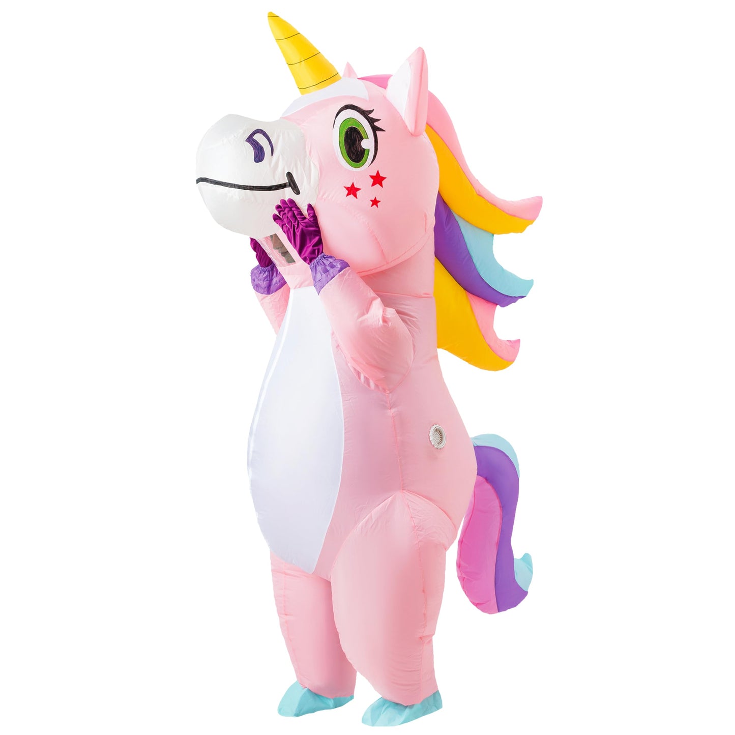 Spooktacular Creations Halloween Inflatable Costume, Full Body Unicorn Blow Up Costume for Adults Dress Up Holiday Themed Cosplay Parties(Pink)