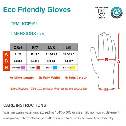 KAYGO Latex Coated Work Gloves for Women Breathable, 3 Pairs Recycled Polyester Gardening Gloves, Eco Friendly Safety Yard Work Gloves for Ladies, KGE19L (Purple, Small)