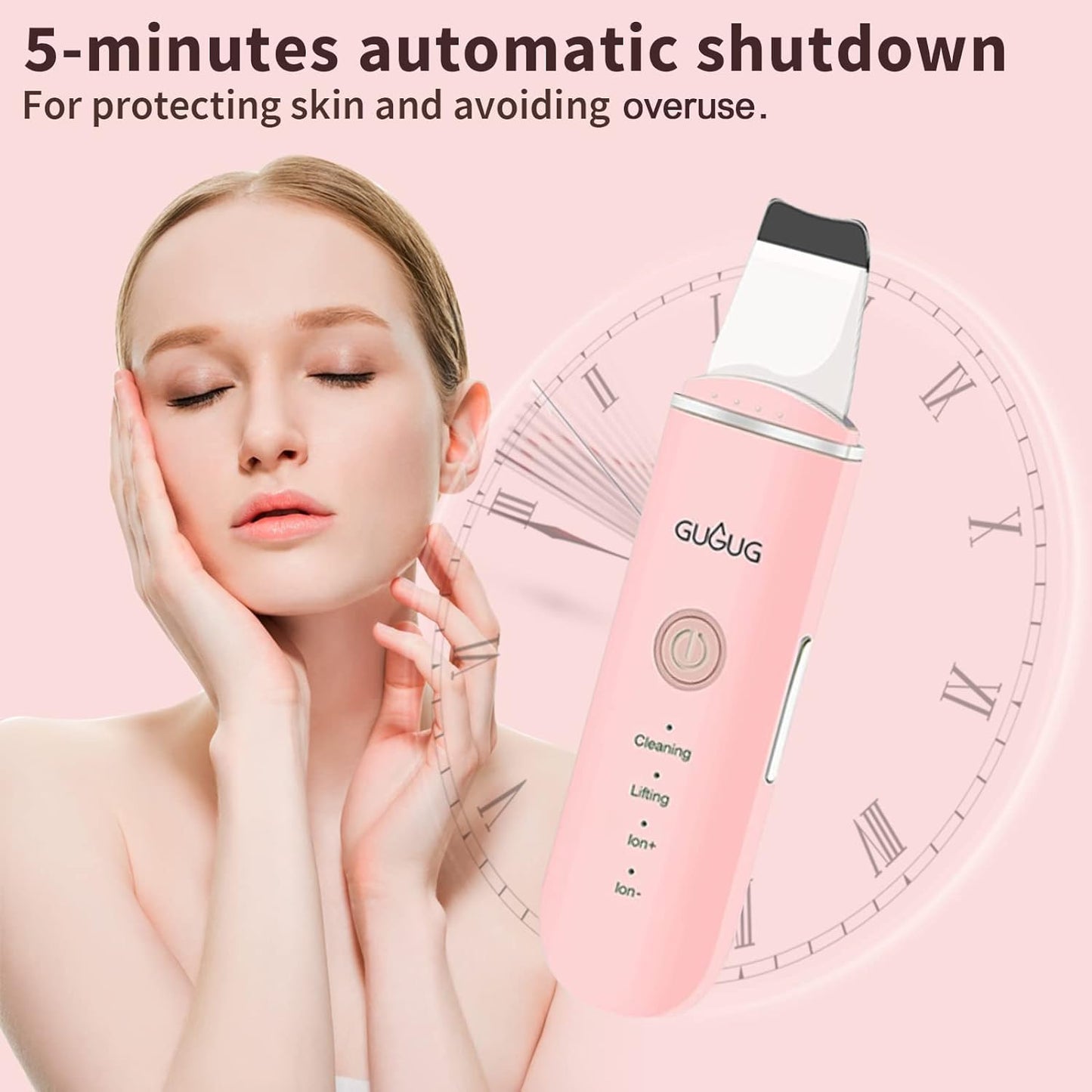 GUGUG Skin Scrubber Face Spatula Skin Spatula Pore Cleaner Blackhead Remover Tools for Facial Deep Cleansing-4 Modes -White