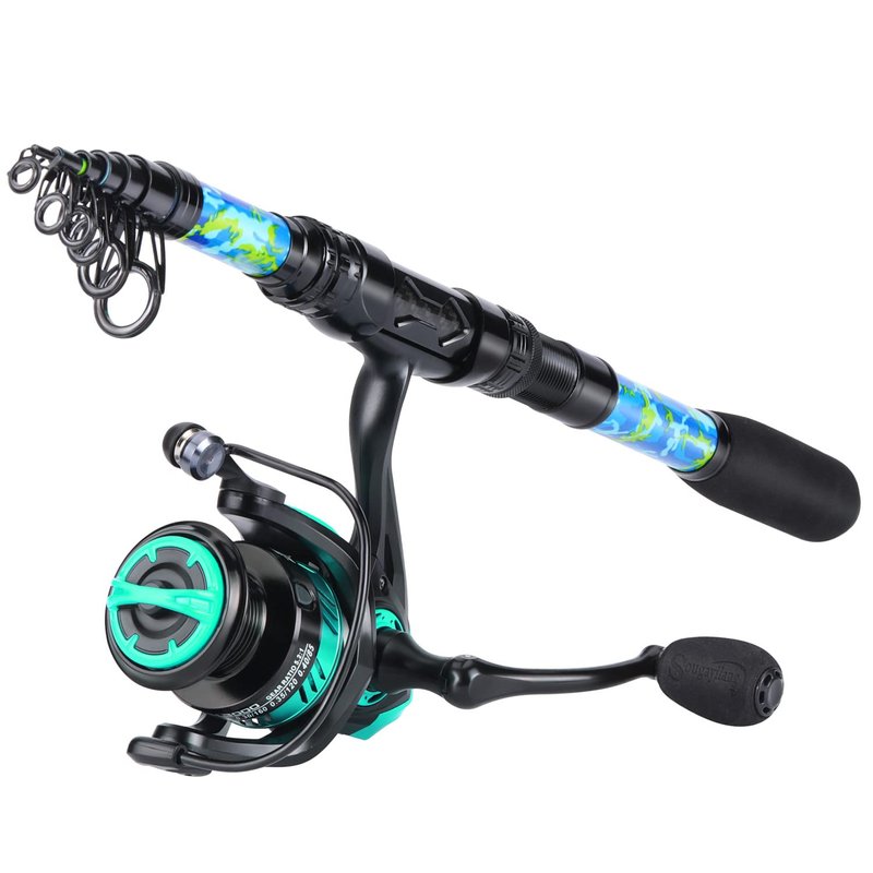 Sougayilang Telescopic Fishing Rod and Reel Combo – Full Kit with Carrier Bag, 11+1 Bearings Spinning Reel, Carbon Fiber Travel Pole for Bass, Trout, Catfish, Redfish – Saltwater Freshwater