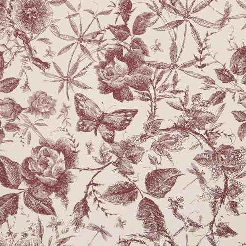 Peel and Stick Wallpaper Contact Paper for Cabinets Drawers Red Maroon Rose Butterfly Floral Vintage 15.7x118in Self Adhesive Wall Removable Desk Bedroom Moody Renter Friendly Modern Flower