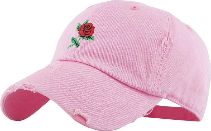 KBETHOS KBSV-124V PNK Rose Flowers Love Good Vibes Men Women Dad Hat Baseball Cap Adjustable Unisex