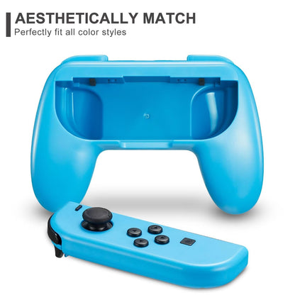 Gepicest Switch Accessories Grip Holder for Joycon Controller Compatible with Switch Handheld Remote, Kit Set Grips Holder for Dual Joycon Remote Controller Black Red Blue 4 Packs