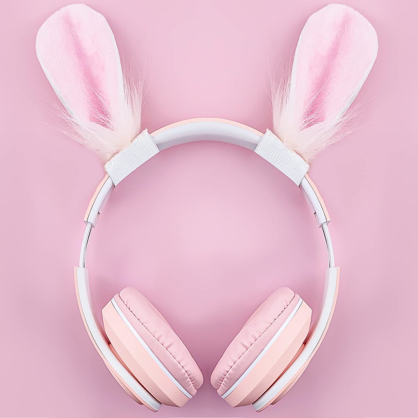 RUKUHOT Cute Bunny Ears Headphone Attachment,Adjustable Straps Fit Logitech G PRO HypreX Cloud/Cloud Flight Headphones,Cosplay Funny Rabbit Ears Universal for Gaming Headset,(Headphones not Included)