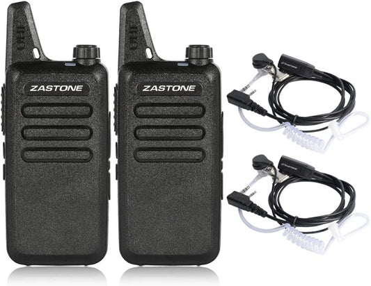 X6 Long Range Two-Way Radios - Rechargeable 3W Walkie Talkies with Earpiece | 16 Channels, 2 Pack