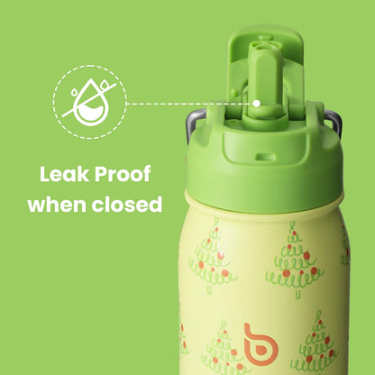 BOTTLE BOTTLE 24 oz sports water bottle stainless steel insulated water bottle with straw and pills holder (Tree)