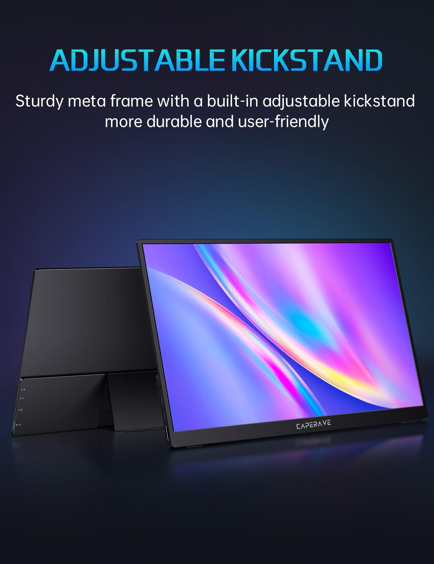Portable Monitor for Laptop, Ultra Slim 15.6'' 1080P FHD Travel Monitor with Kickstand & Speaker, USB C HDMI, Gaming External Screen for Computer Laptop PC Mac Phone Xbox Switch PS5/4