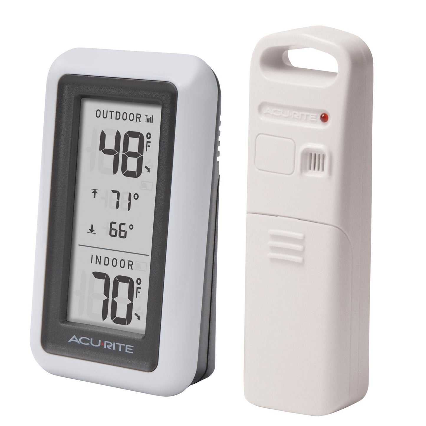 AcuRite Digital Thermometer with Indoor, Outdoor Temperature and Daily High and Lows (00424CA), White