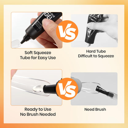 Beetles 2Pcs*20g Solid Nail Glue Gel, Tipex Soft Nail Tips Glue Super Strong for Acrylic Nails Extension Fake Nails Press On Nails, Fall Halloween Nails, U V Light Required