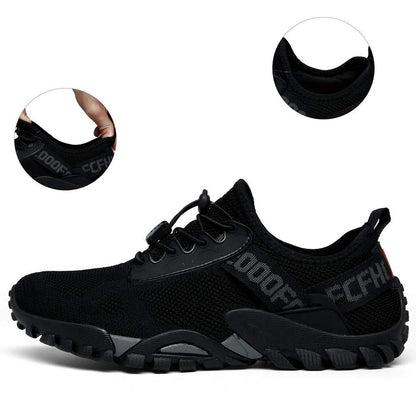 ABAO Hiking Shoes Men Women Outdoor Sports Shoes Non-Slip Breathable Sneakers Low Top Walking Shoes for Outdoor Trailing Trekking Walking Climbing Travel Lightweight Black 7 Women/6 Men