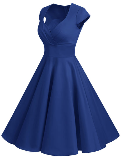 Bbonlinedress Women Royal Blue Dress Vintage 1950s Retro Vintage Cocktail Party Swing Dresses Royal BlueXL