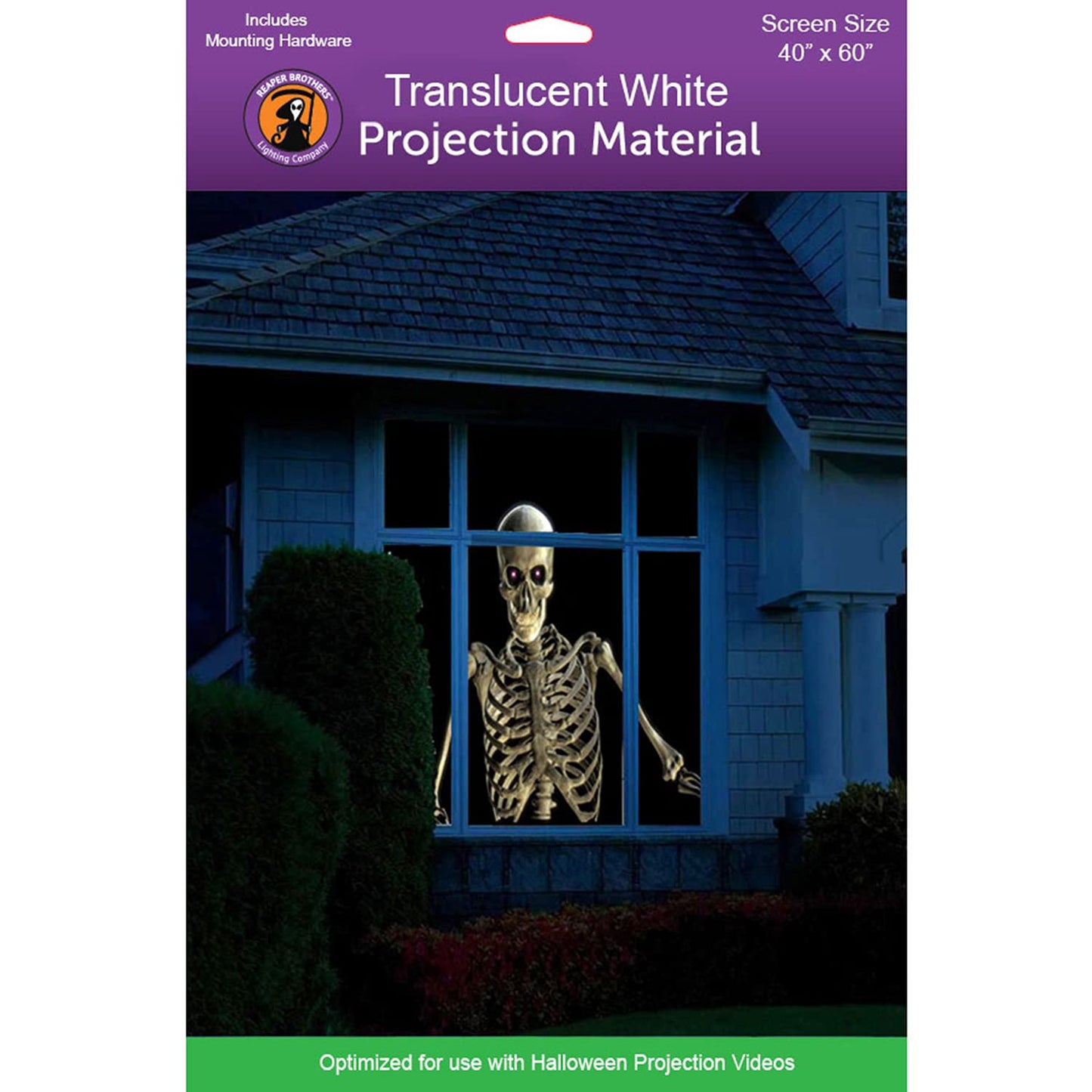 (40" x 60" White) Rear Projection Screen with Mounting Hardware for Projecting Halloween Videos