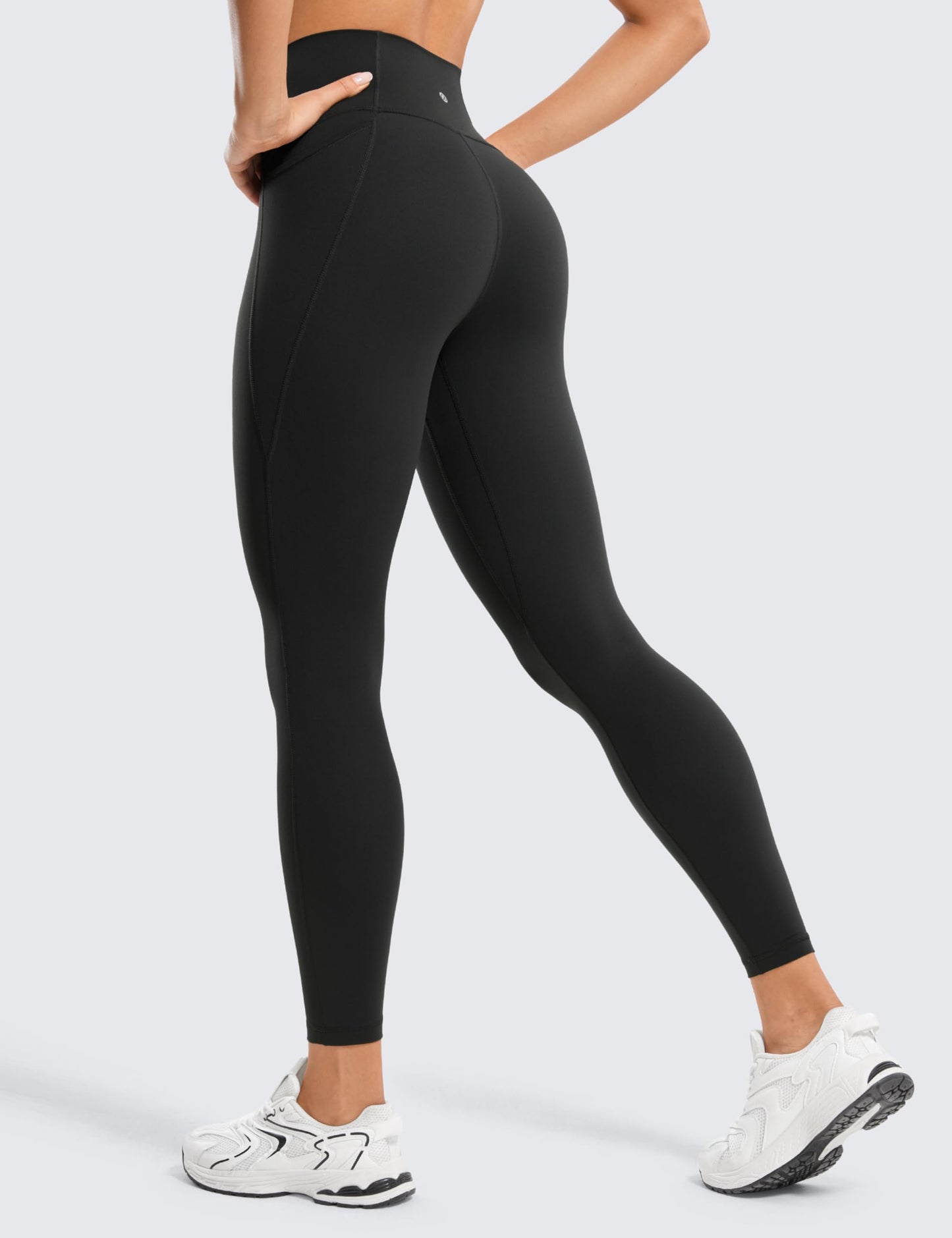 CRZ YOGA Women's Butterluxe 25'' Gym Leggings with Pockets - High Waisted Workout Leggings Buttery Soft Yoga Pants Black 10