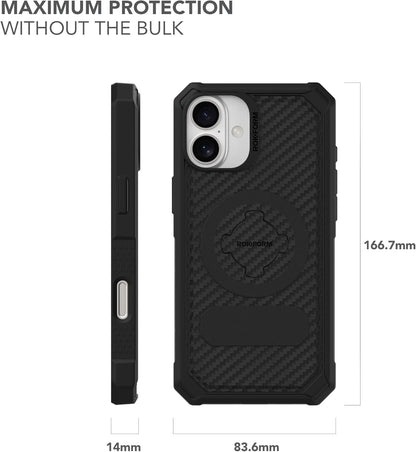 Rokform Rugged Case Compatible with iPhone 16 Pro Max, Magnetic Cover (Black)