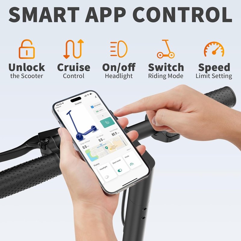Electric Scooter for Adults - 19MPH, 21-Mile, Dual Suspension, 8.5" Solid Tires, 350W Motor, UL2272 Certified Foldable Commuting E-Scooter with App Control