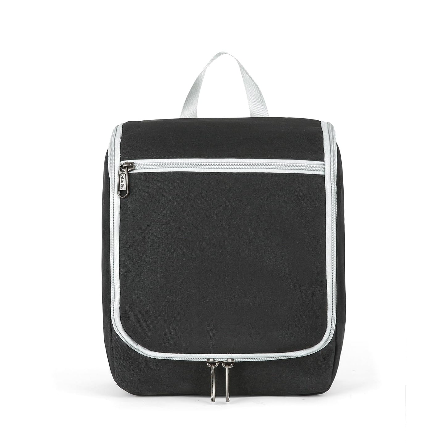 Della Gao Black Water Repellent Polyester Hanging Toiletry Bag for Travel