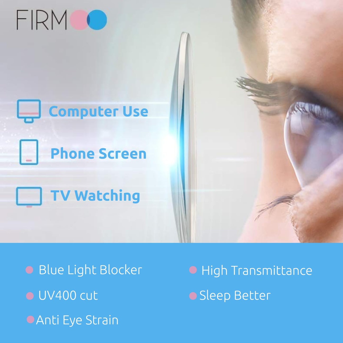 Firmoo Blue Light Blocking Glasses for Women Men, Anti Digital Eyestrain Computer Gaming Glasses, Anti Bluelight Blue Blocker Non Prescription Eyeglasses (Tortoise)