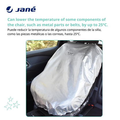 Jané Anti-Thermal Cover for Children's Car Seat, Universal, for Groups 0 1 2 3, Anti-UV, Grey