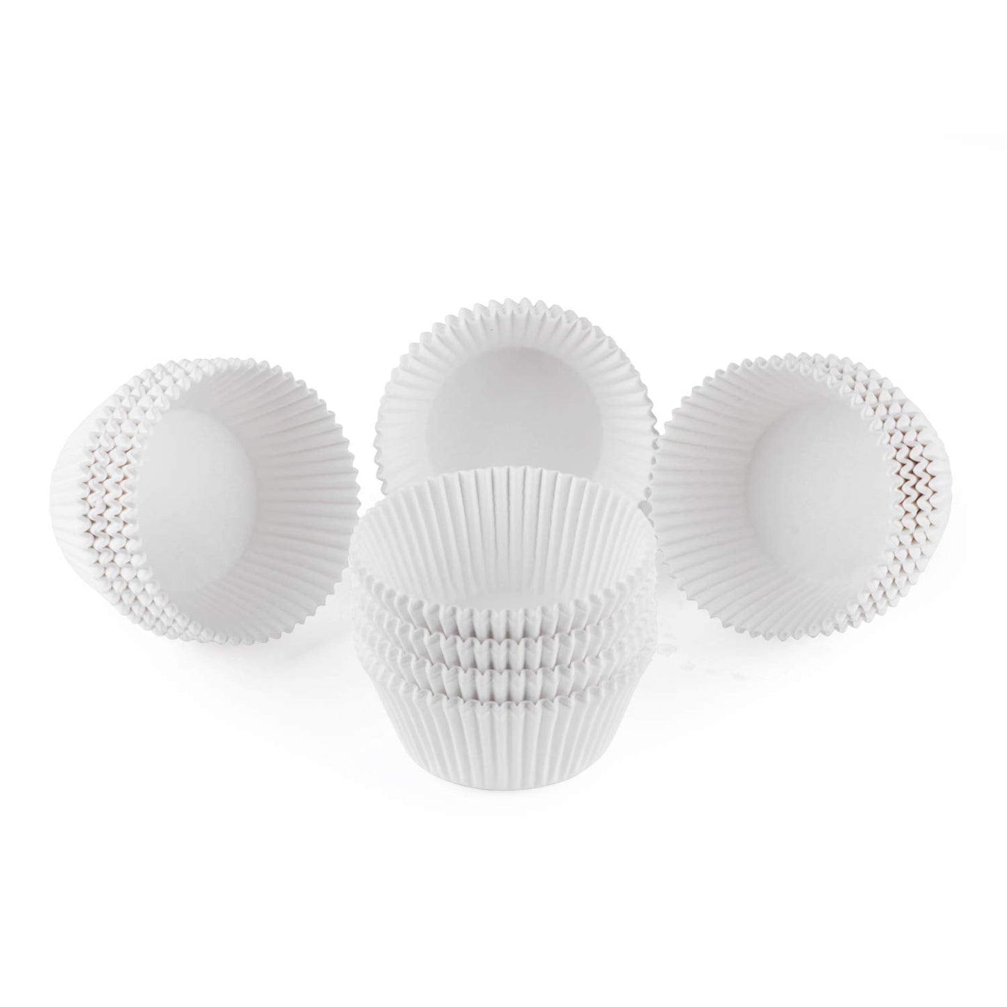 Caperci Standard White Cupcake Liners 500 Count, No Smell, Food Grade & Grease-Proof Baking Cups Paper