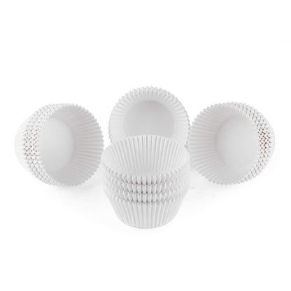 Caperci Standard White Cupcake Liners 500 Count, No Smell, Food Grade & Grease-Proof Baking Cups Paper