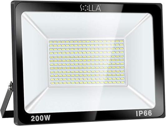 200W LED Flood Light Outdoor, 20000lm Super Bright Security Light, 1060W Equivalent, 3000K Warm White, IP66 Waterproof Outside Floodlights, LED Arena Light for Garage, Garden, Yard