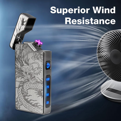 Electric Arc Plasma Lighter Portable, Rechargeable USB Lighter Windproof and Flameless for Outdoor Camping and Hiking, Cool Dragon Lighters for Men, Gifts for Him Men Father (Black)