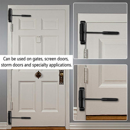 GOOKYO Door Closer Automatic Safety Spring Door Closer – Easy to Install to Convert Hinged Doors to Self-Closing– Black