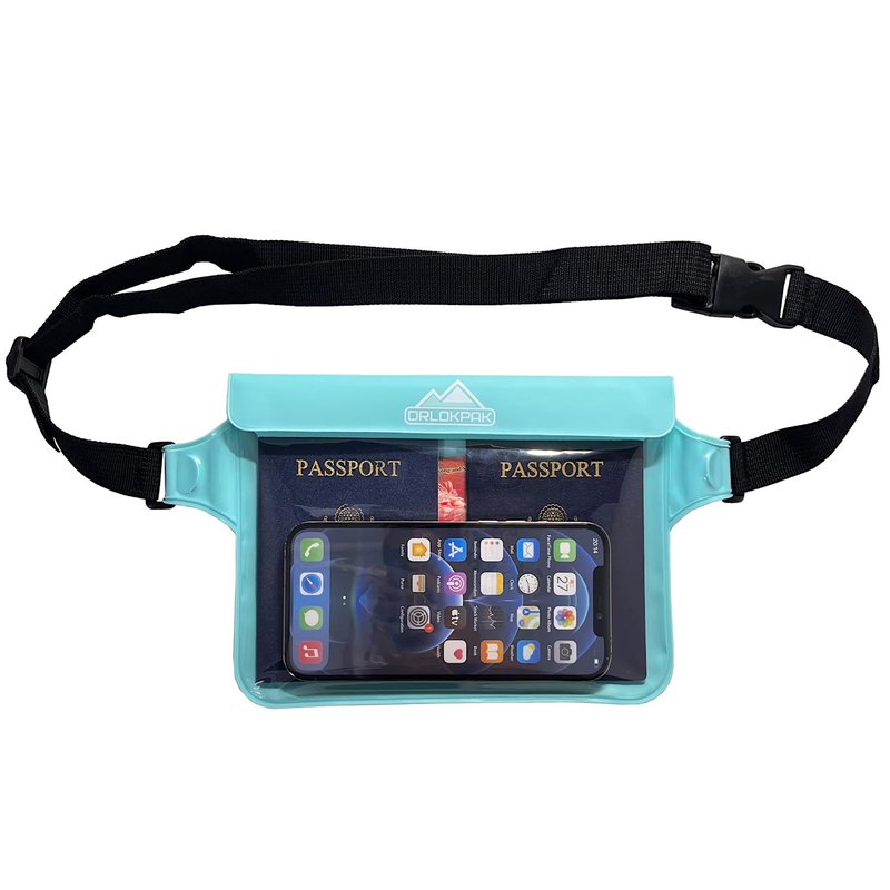 DRLOKPAK Waterproof Waist Bag Pouch Fanny Pack Bum Bag with Secret Holder Keeps Your Phone Kindle Wallet Watch & Valuables Dry - Perfect for Surf Canoe Swim Snorkel Dive Beach Pool(Lime Green)